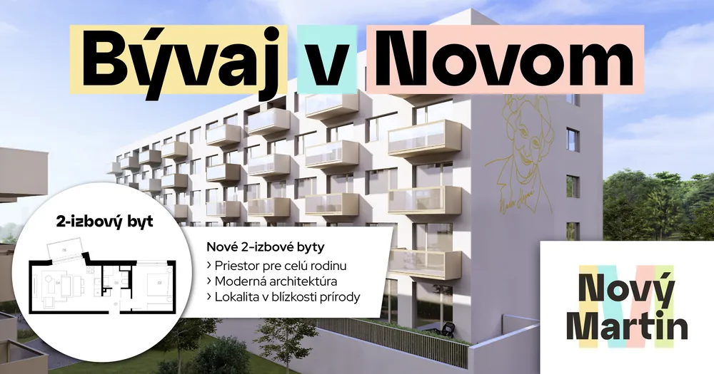 Reklama Nový Martin, 2-izbové byty